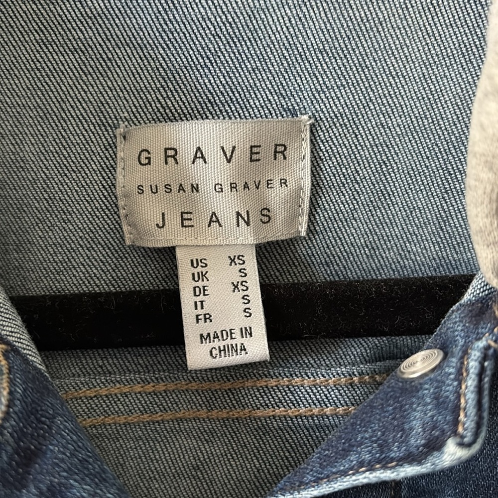 Susan Graver Stretch Denim Frayed Hem & French Terry Jean Jacket - Picture 8 of 16